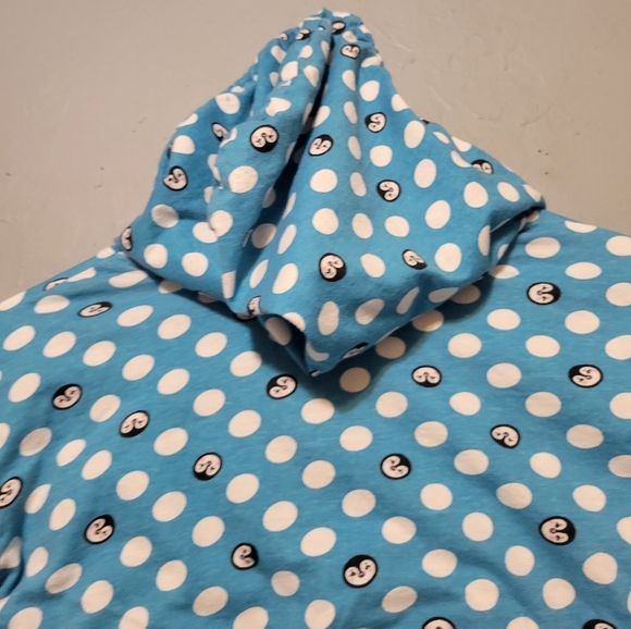La Vie En Rose Blue Penguin Top With Hood Size Small - Picture 5 of 7
